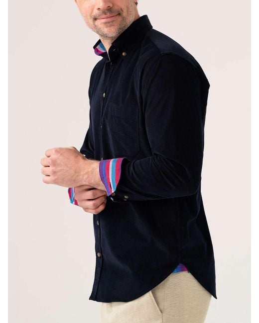 Koy Clothing Blue Dark Cord Shirt for men