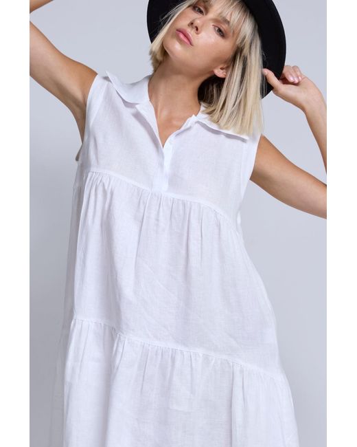 Dref White Campari Linen Dress