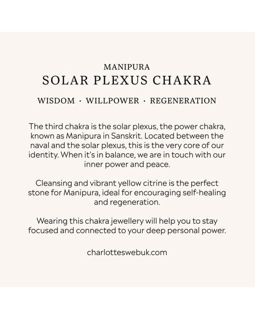 Charlotte's Web Jewellery Metallic Solar Plexus Chakra Necklace