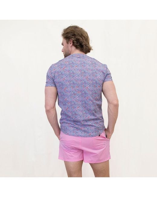 Lords of Harlech Purple Maze Flower Field V-Neck Tee for men