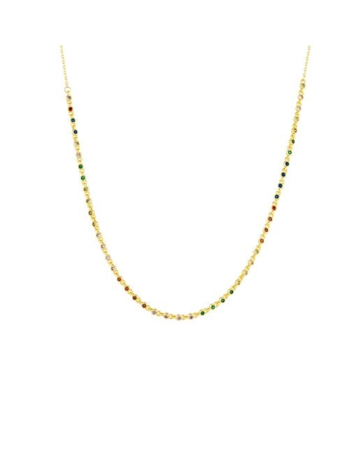 Spero London Metallic Round Tennis Necklace Sterling