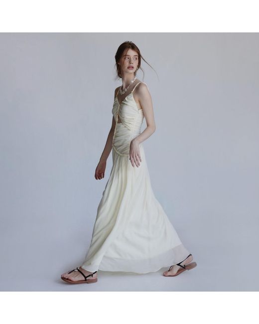 Belsize25 White Silent Mode Series – Silk Resort Dress With Hand-Woven Rope Straps