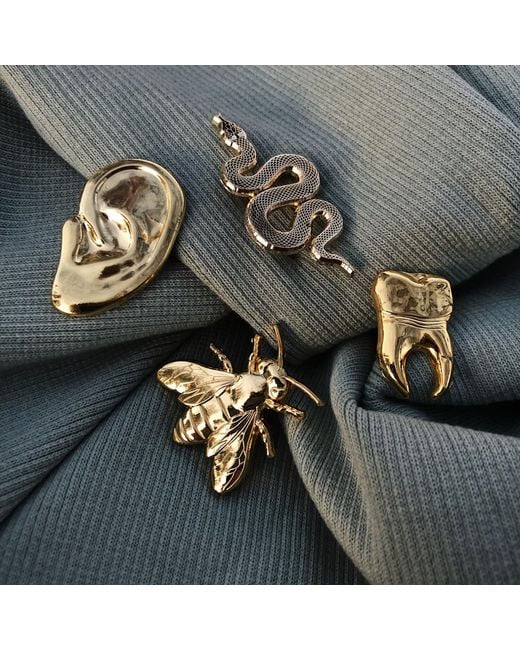Make Heads Turn Metallic Golden Metal Pin Bee