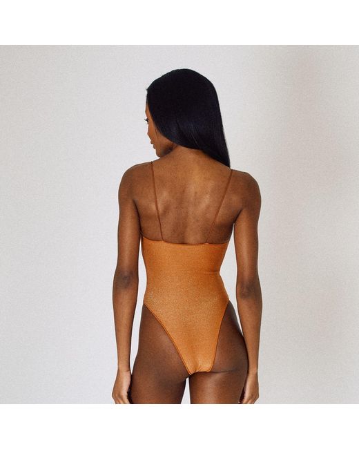 Pianella's Brown Dawn High-Leg One-Piece Swimsuit – Bronze