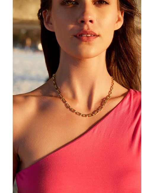 Adriana Pappas Designs Metallic Rectangle Chain Necklace