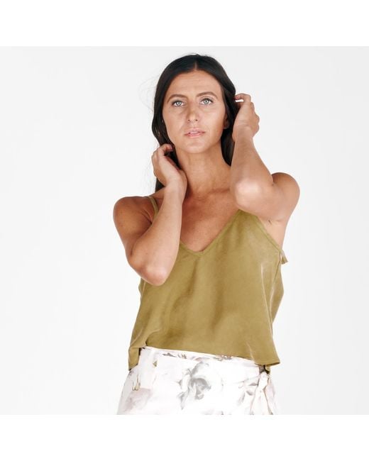 Italia A Collection Green Leaf Vegan Silk Camisole