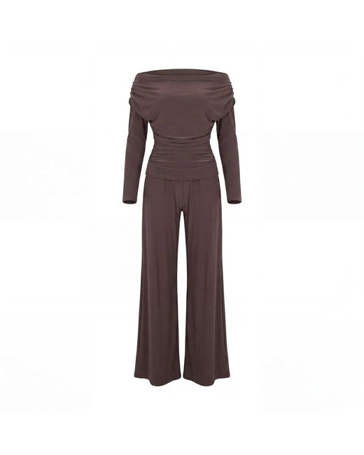 Atom Label Purple Carbon Jumpsuit With Sleeve