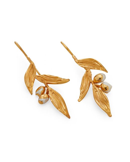 Dhwani Bansal Metallic Haya Earrings With Baroque Pearls