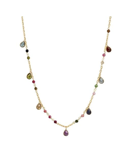 Karma and Luck Metallic Sapphire & Tourmaline Necklace – Balance & Protection Gemstone Jewelry – Graceful Delight