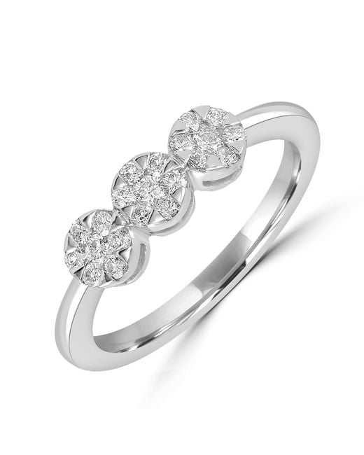 Artisan Metallic Three-Cluster Diamond Ring