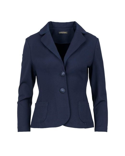 Conquista Blue Navy Punto Di Roma Fitted Jacket