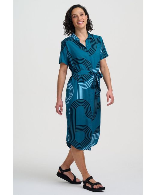 Sugarhill Blue Dorothy Midi Shirt Dress, Ocean Racer