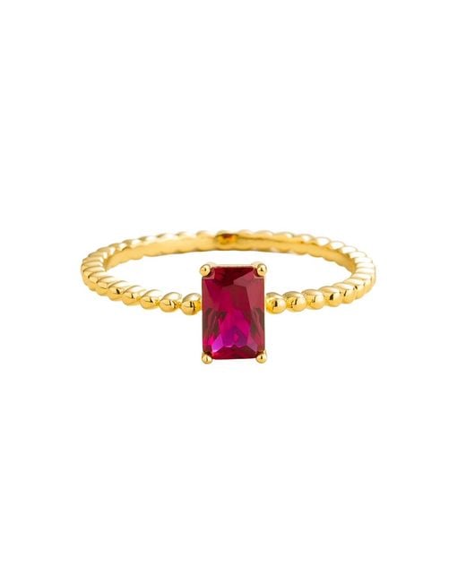 Juvetti Multicolor Buchon Ring Set With Ruby