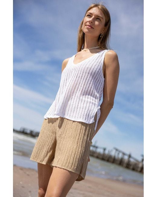 SALANIDA White Caldo 100% Linen Tank Top
