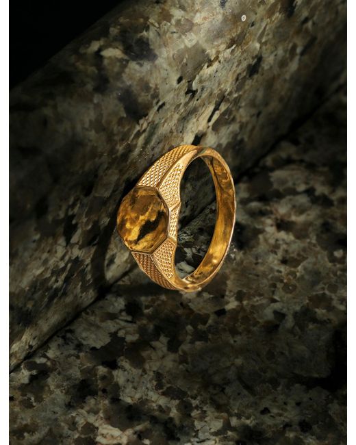 The Jewelz Metallic Textured Signet Ring For for men
