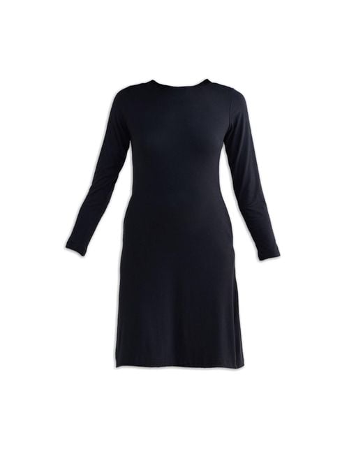 REISTOR Black Long Sleeves Fitted Short Dress