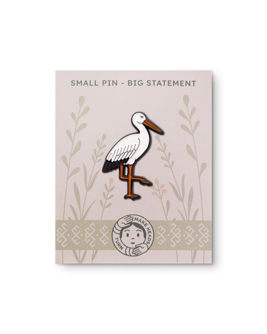 Make Heads Turn Multicolor Enamel Pin Stork