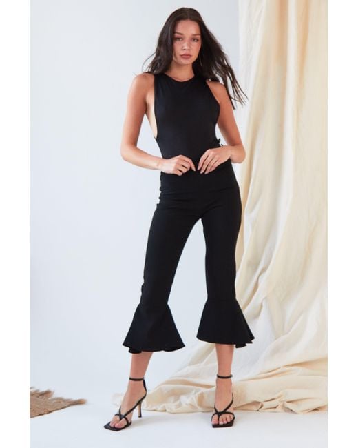 Sarvin Blue Frill Hem Trousers