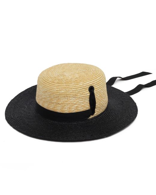 Justine Hats Straw Boater Hat in Black Lyst