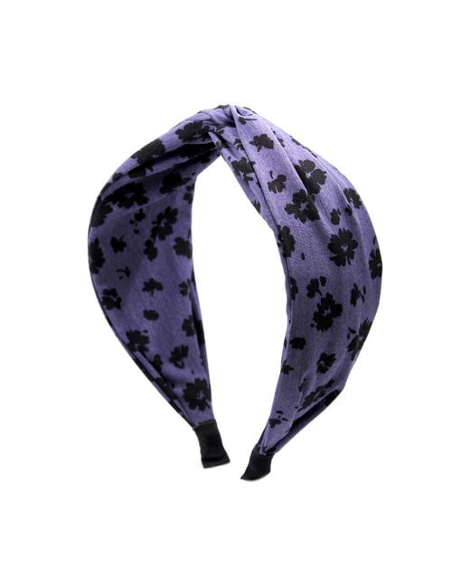 Gosia Orlowska 'floral' Purple Satin Silk Knot Headband in Blue | Lyst UK