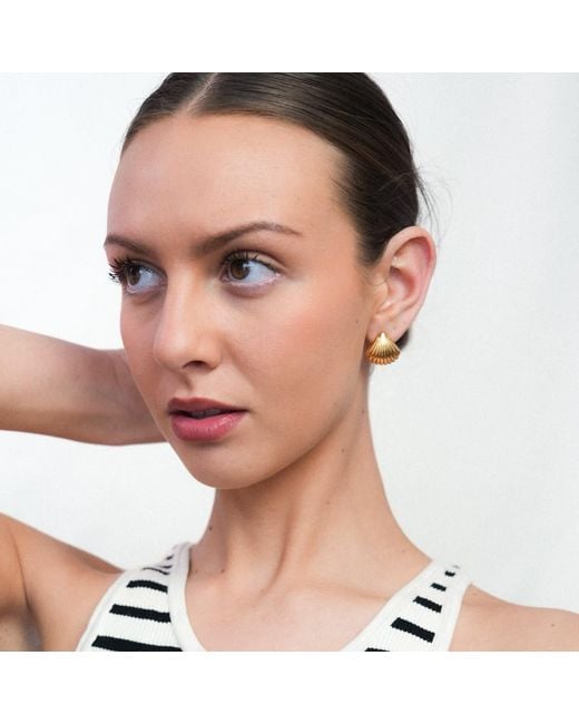 Miss Cecilia Metallic Shell Ear Studs