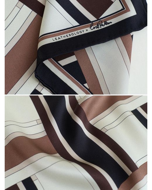 Lost Pattern Black Lost Pattern X Leatherology Silk Pocket Square for men