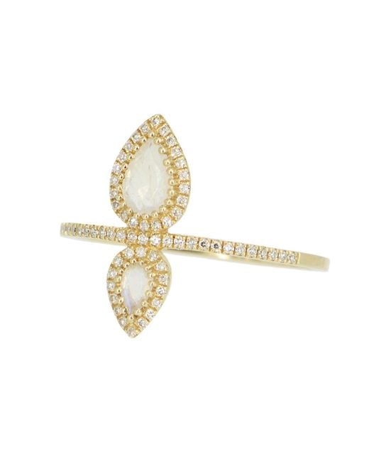 KAMARIA Metallic Tranquility Ring With Diamonds & Moonstone