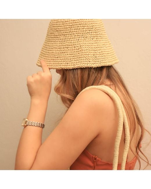 Springmoonatelier Natural Neutrals Bucket Raffia Hat
