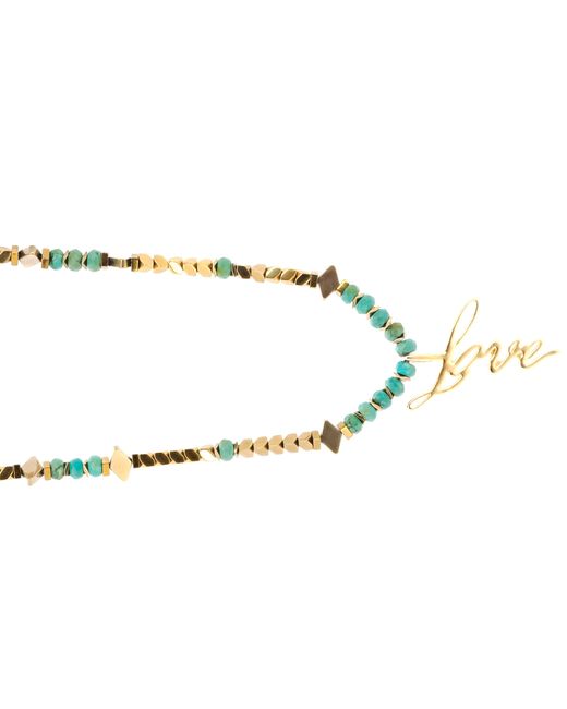Ebru Jewelry Metallic Love Charm Beaded Necklace