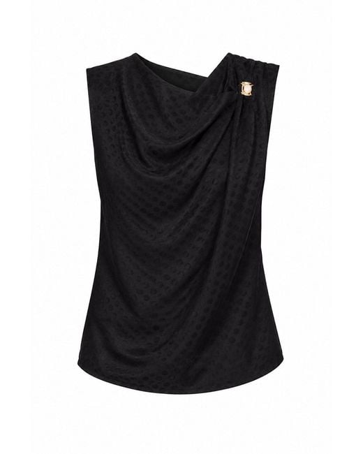 Exquise Black Stephanie Asymmetric Blouse