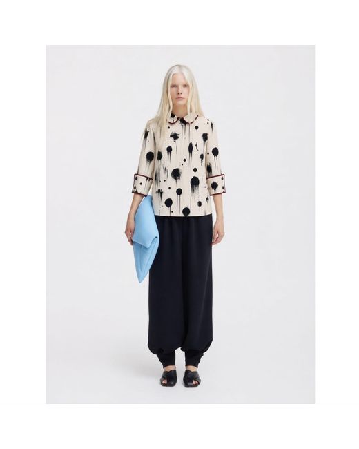 Julia Allert Natural Neutrals Ivory Polka Dot Blouse With Cuffs – Capsule Edition