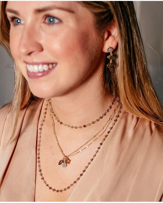 Loni Paul Jewelry Metallic Delicate Labradorite & Cats Eye Necklace