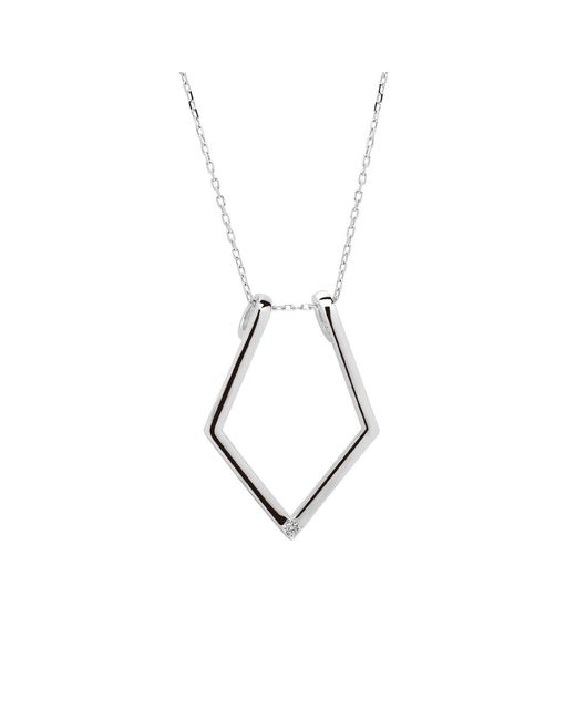 Spero London Metallic Fine Diamond Rhombus Ring Holder Necklace