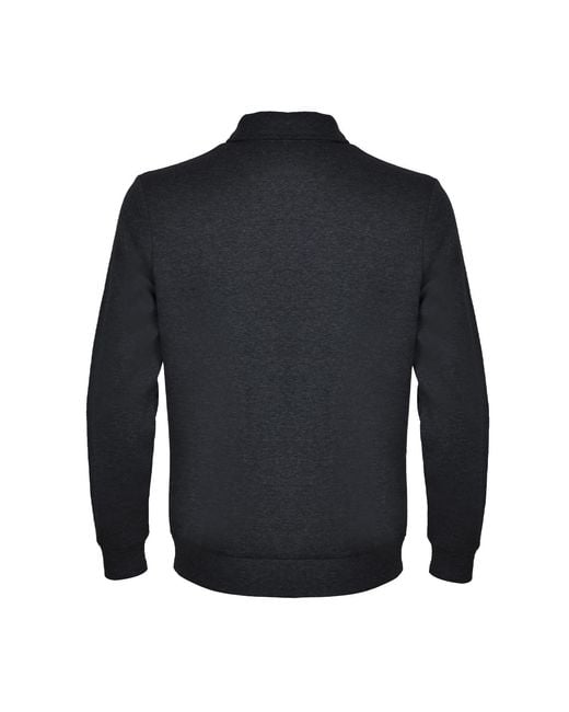 DAVID WEJ Blue Enzo Cotton Zip Polo for men
