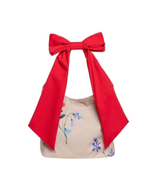 RainSisters Red Spring Blossom Bow Tote Bag