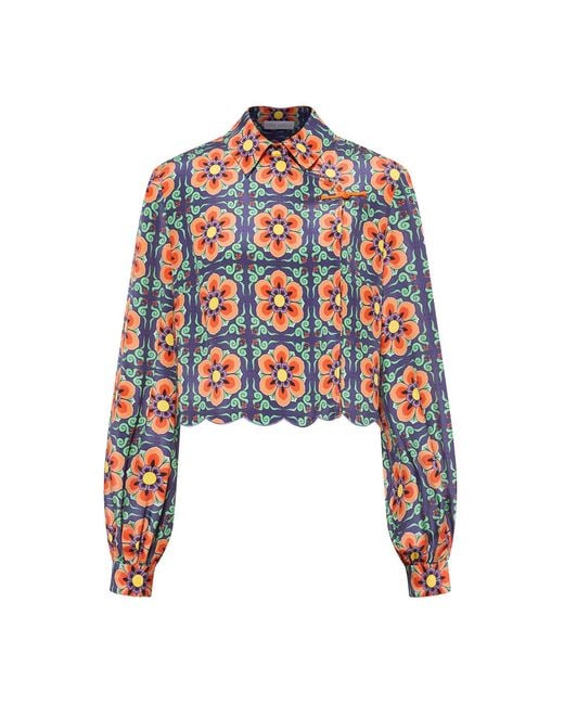 Emma Wallace Blue Chen Blouse