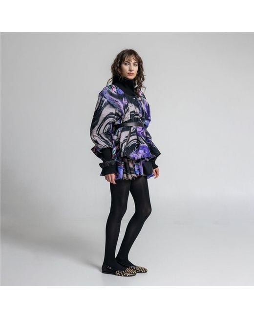 ARTISTA Blue Queeny Puffy Printed Jacket
