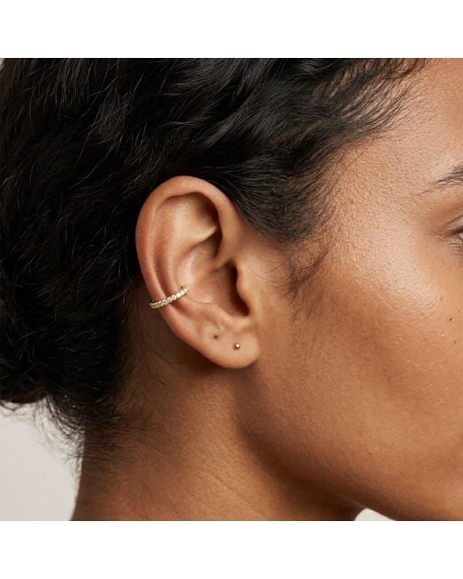 Spero London Metallic Cubic Zirconia Sterling Ear Cuffs No Piercing