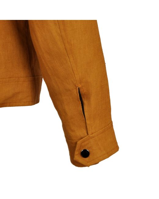 DAVID WEJ Brown Hugo Linen Trucker Jacket for men