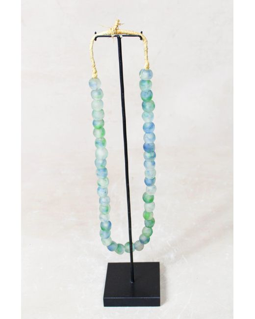 Botanical Boys Blue Ghana Glass Beads Necklace