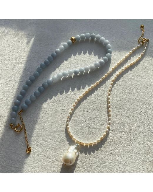 EVA REMENYI White Baroque Pearl Necklace