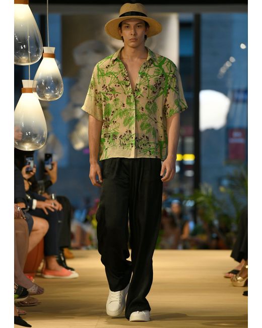 Lost Pattern Black Beach Blossom Wide-Leg Pants