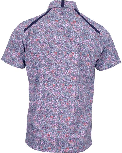 Lords of Harlech Purple Pietro Flower Field Polo Shirt for men