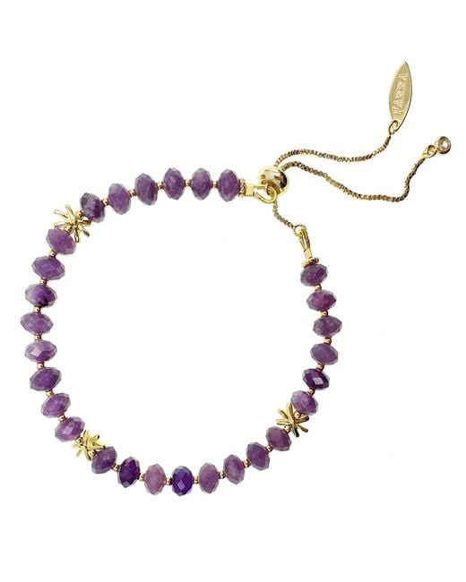 Farra Metallic Amethyst Adjustable Bracelet