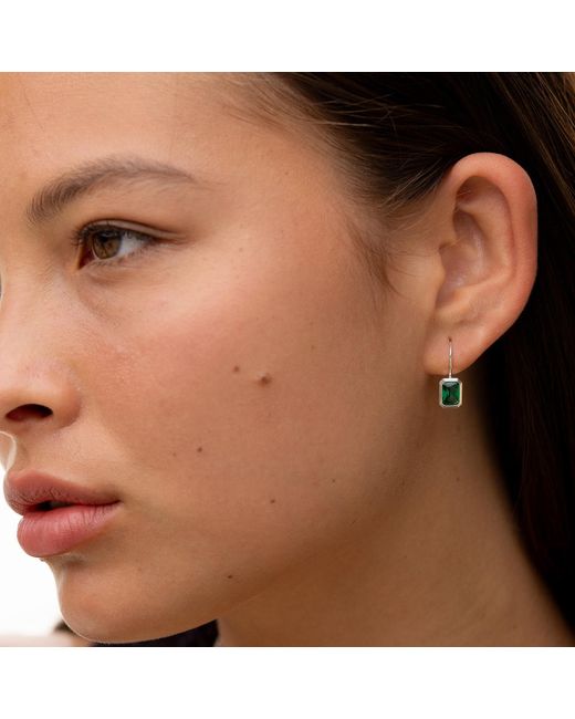 Dower & Hall Green Octagon Garnet Earrings
