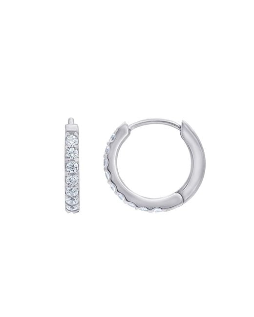 Diamonbliss Metallic Huggies Earrings With Swarovski, Half Carat, Plated