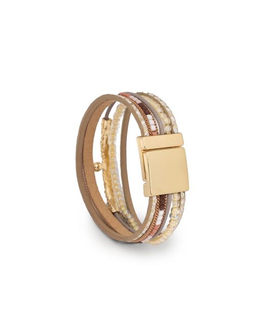 Saachi Metallic Leather Bracelet