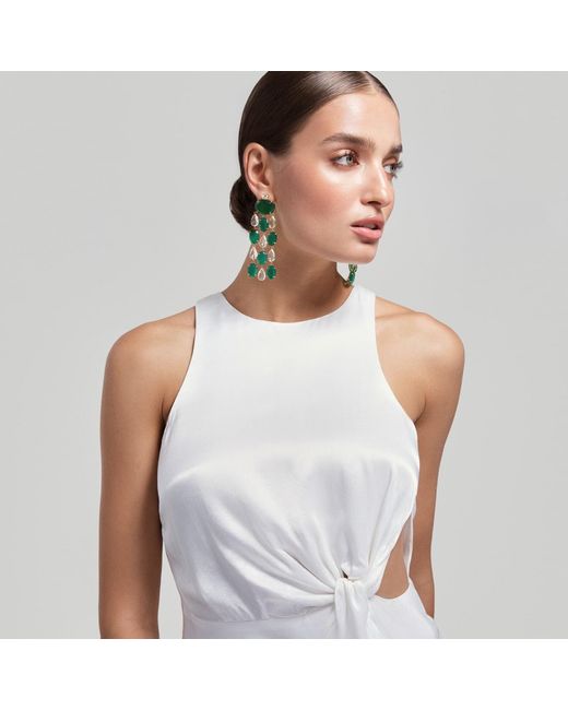 Bounkit Green Mercedes Earrings Onyx Pierced
