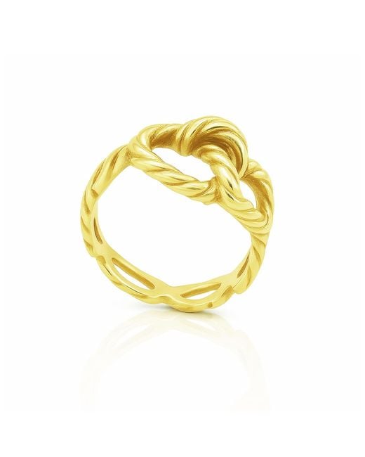 Unaloe Metallic Intertwined Heart Ring