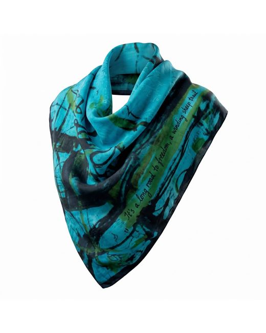 Saniya Khan Blue Long Road To Freedom Scarf